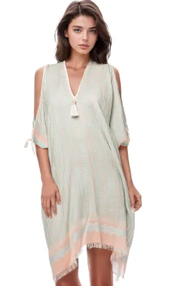 Open Shoulder Sundress Coverup in Tidal Wave Fabric